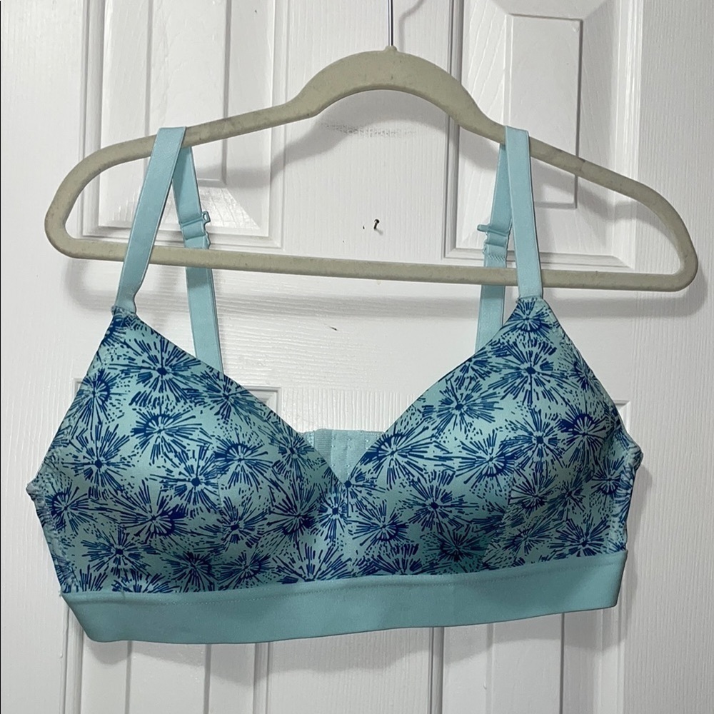 Just Be Blue Tropical Print Bra with Adjustable Straps 3X NWOT